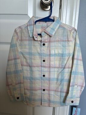 Cat & Jack Pastel Plaid Shirt - Blue, Pink, Cream